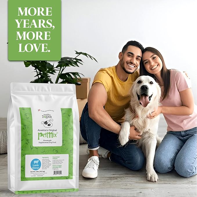 Healthy Dogma - PetMix Dehydrated Lamb Dog Food, Clean Ingredient Food - No Preservatives, Homemade Dog Food Lamb Dinner (2 lbs)