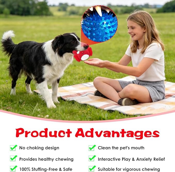 Squeak Dog Toys For Aggressive Chewers, Interactive Dog Toy Ball With Crinkle Paper, No Stuffing, Perfect For Medium Dogs, Large & Small Breeds (C-Yellow Fish)