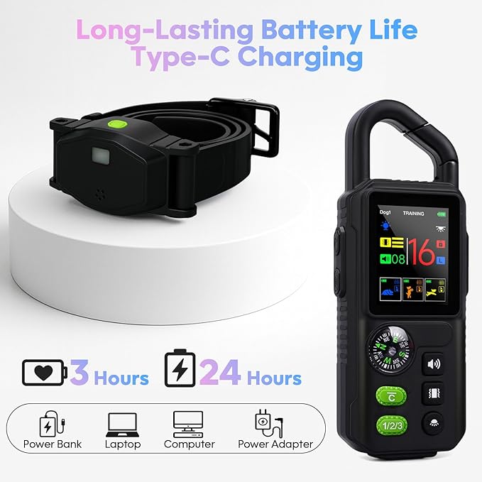 Wireless Dog Fence System for Dogs with Lighting, Adjustable 5 in 1 Electric Fence with Remote, 8 Adjustable Range, 3 Training Mode, Waterproof Training Collar Rechargeable