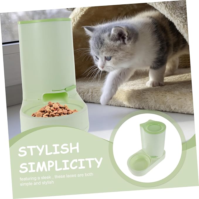 Cat Food Dispenser Machine Auto Feeding Station Non-Spill Bowl Pet Drinking Fountain Clean Design Suitable for Cats and Dogs