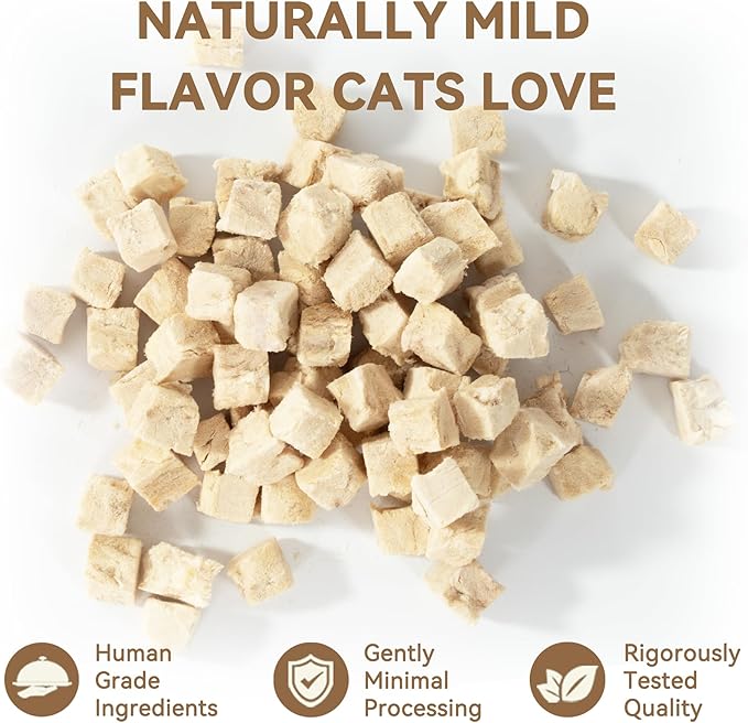 Freeze-Dried Wild-Caught Salmon Cat Treats for Skin & Coat Health, Single Ingredient High-Value Reward Snack for Cats, Grain & Gluten Free, 4 oz
