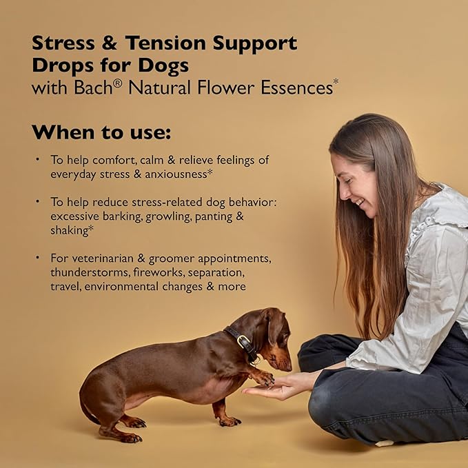 Rescue Remedy Pet Dropper for Dogs - 20 mL - Stress & Tension Support for Dogs with Bach Natural Flower Essences - Sedative-Free, Homeopathic Liquid Formula - For All Breeds, Ages & Weights