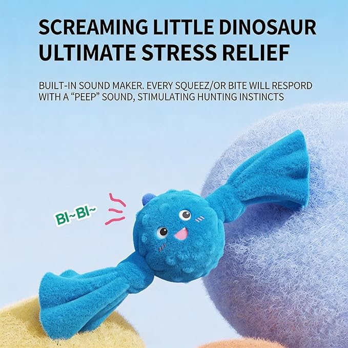 Dog Squeak Toys - Interactive Puppy Teething Doll, 1 Count Vocalizing Plaything for Health, Textured Rubber Shape with Internal Speaker, Pet Supply, Chewing Item for Crates, Mats and Parks