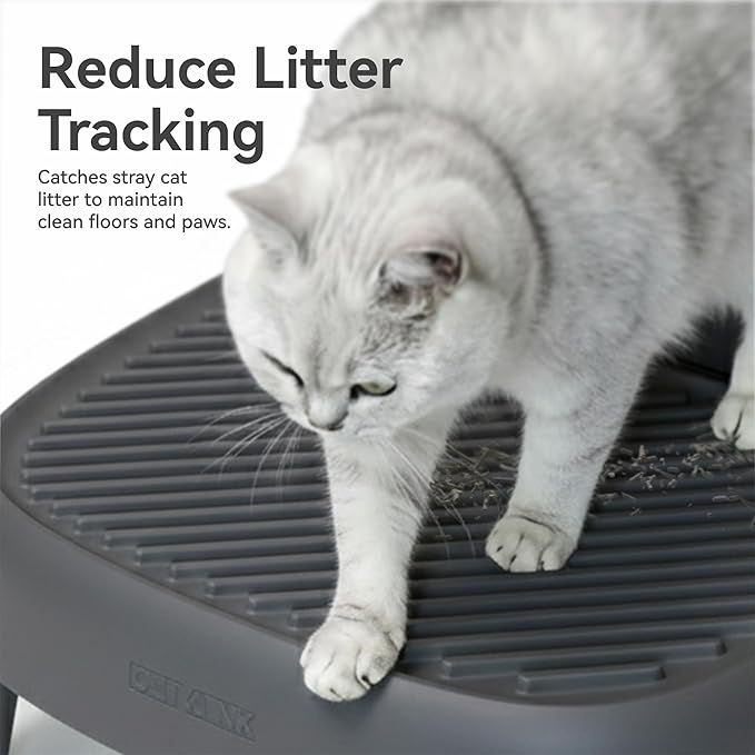 Open-X Ramp by CATLINK, Cat Ramp for Self Cleaning Cat Litter Box, Custom Fit for Open-X, Easy Entry for Small & Elderly Cats (Grey)