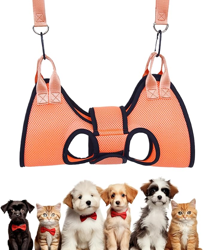 Dog Hammock - Nail Trim Sling for Cats and Dogs, Professional Pet Restraint Sling with Bathing Assistance, Scratch Prevention, Durable Pet Hanger for Grooming, Home Use