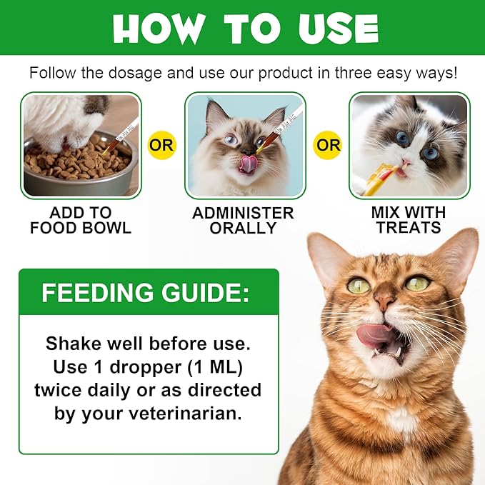 Antibiotics for Cats, Natural Antibiotic Drops Supports Immune & Allergy & Itch Relief, Vitamins Herbal Supplement, Pet Supplies Cats UTI Antibiotics, Chicken Flavor - 2 fl oz / 60ml