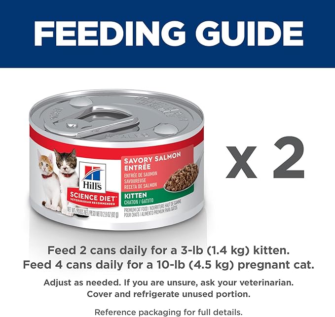 Hill's Science Diet Kitten, Kitten Premium Nutrition, Wet Cat Food, Salmon Minced, 2.9 oz Can, Case of 24