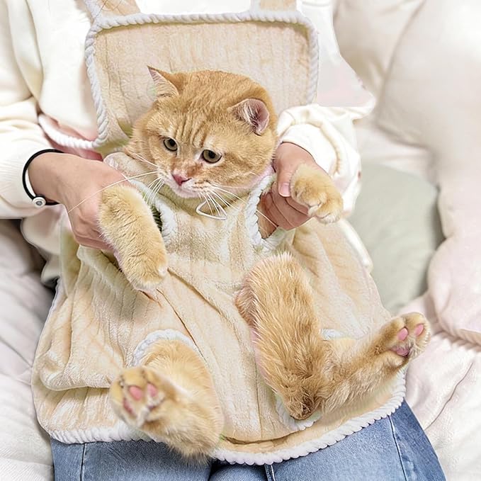 Pet Apron Carrier - Soft Breathable with Drawstring, Apron to Hold Cat,for Grooming Nail Trimming Photography Bonding Women Men Teens Animal Lovers Adults