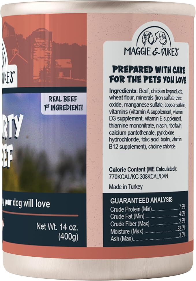 CountryMax Maggie & Duke's Tender Bites in Gravy Canned Dog Food, 14 oz Cans – Premium Wet Food for Dogs, High Protein, Grain-Free, Natural Ingredients (24 Pack, Hearty Beef)