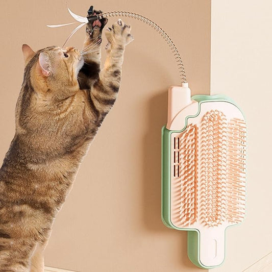 Adjustable Grooming Brushes for Wall Mount Ice Cream Shaped Pet Massage Tool Loose Hair Remover Removable Cats Grooming Tool