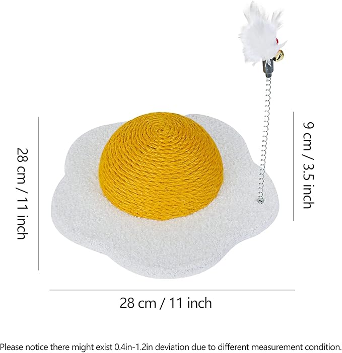 Cat Scratch Posts Round Cat Scratcher Poached Egg Wear-Resistant Round Claw Ball Scratching Board for Cats with Funny Cat Dtick Scratching Posts for Indoor Cats Scratching Pads for Indoor