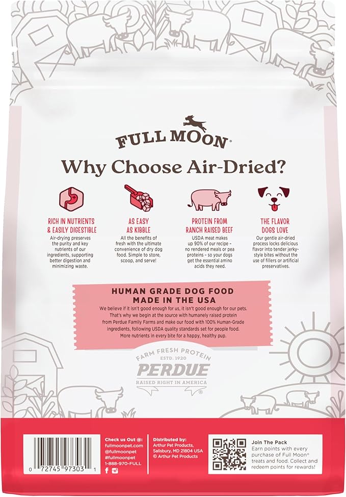 Full Moon Pure Protein Ranch Raised Beef Recipe 1lb (Pack of 1)