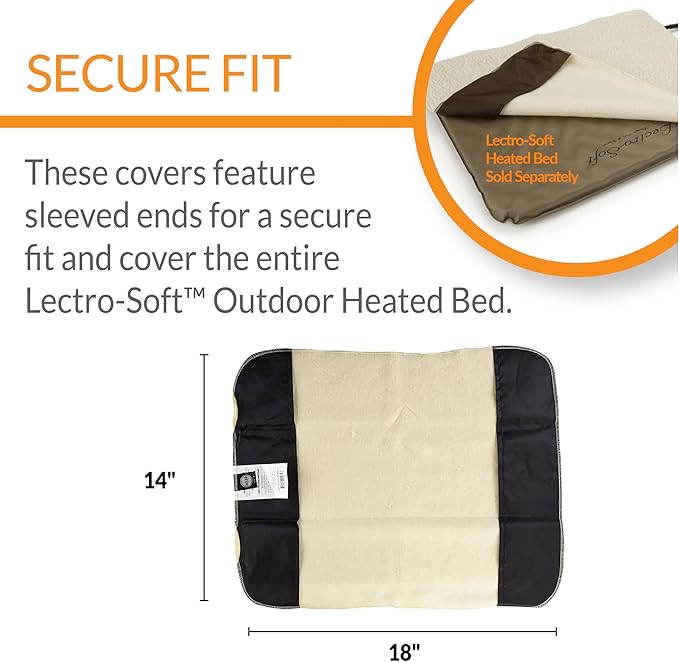 K&H Pet Products Lectro-Soft Outdoor Heated Cat Bed Replacement Cover, Fits K&H Lectro-Soft Small Beds (Heated Bed Sold Separately), Machine Washable Fleece Cover - 18 X 14in