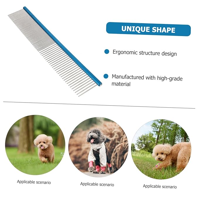 Professional Pet Comb Cat Hair Comb Rounded Needles Gentle Grooming for Pups Cats Reusable Compact Design