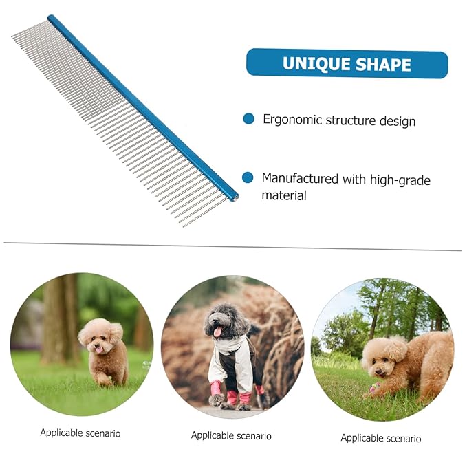 VANZACK Pet Comb Rounded Needles Cat Hair Comb Portable Brush Compact Lightweight Reusable Household Grooming Tool