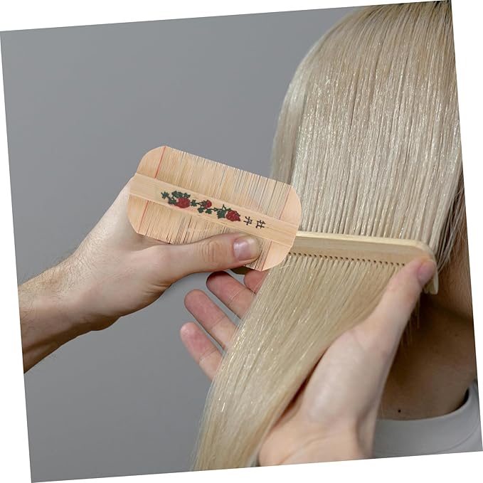 2pcs Fine Tooth Bamboo Comb for Dog and Cat Grooming Double-sided Dandruff Removal Tool for Boy Girl and Pets Boy Girl-friendly Design Portable and Easy to Store