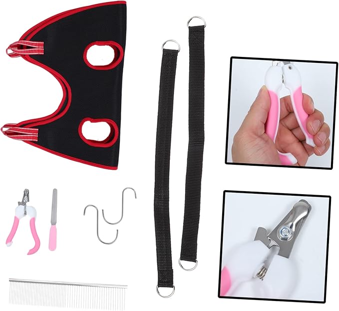 1set Pet Grooming Hammock for Cats and Dogs Ergonomic Design Breathable Material for Nail Trimming and Bathing Random Accessories