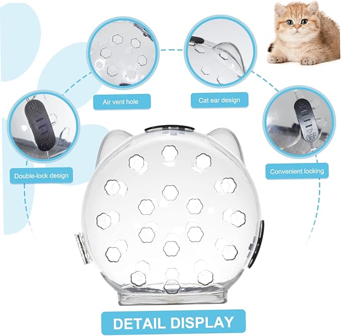 Cat Bubble Muzzle with 4 Boots 5 Inch Breathable Transparent Cat Muzzle with Lock Anti-Lick & Anti-Bite Head Cover for Grooming, Nail Trimming