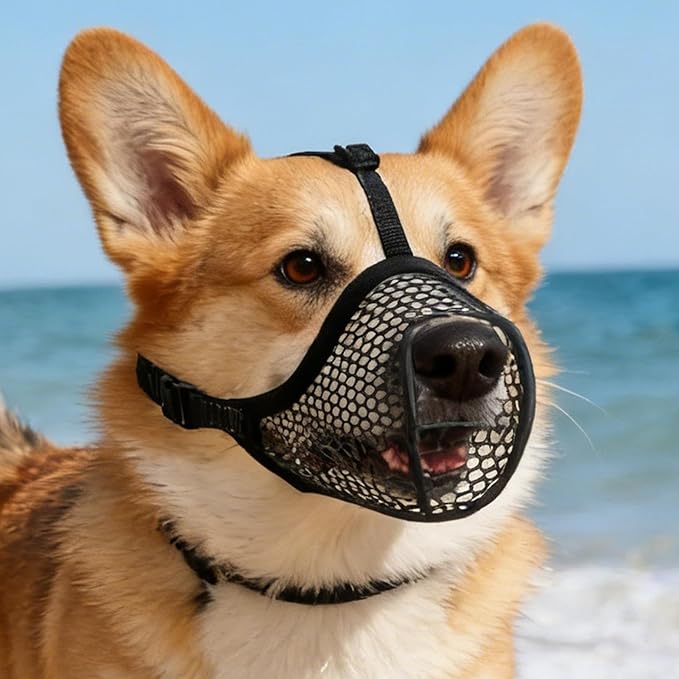 Muzzle for Large Sized Dog | Soft Anti-Bark Reflective - Anti-Bite Soft Muzzle for Dogs - for Small Medium Large Puppy Stop Scavenging Grooming Barking Vet Visit