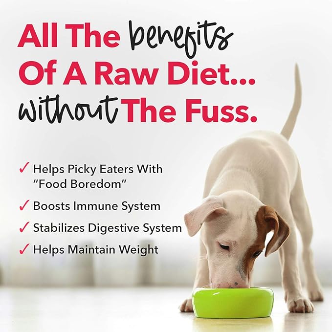 iHeartDogs Dog Food Topper - Freeze-Dried Raw Dog Food Seasoning with Collagen Peptides - Grain Free Superfood Meal Mixer (Beef, 3 Ounce)