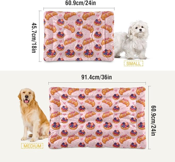 Dog Bed for Crate Washable Pet Sleep Pad, Dessert Kennel Mat with Non-Slip Bottom, Soft Fluffy Supplies Pet for Dogs and Cats (24x18 inch)