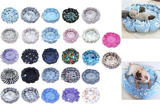 Windproof Warm Pet Bed House Drawstring Design Washable Soft Cushions Kennel for Small Dogs Cats Pet Supplies Dog Sleeping Outside Dog Sleeping Indoor