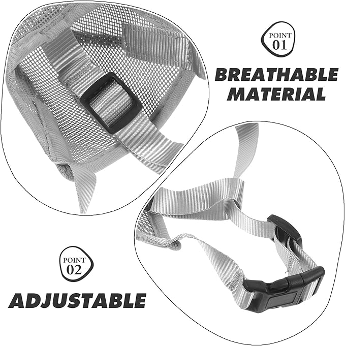 TEHAUX Breathable Dog Muzzle Basket Muzzle Soft Mesh Anti-Biting Grey Xs for Large Dogs Outdoor Use Pet Supply