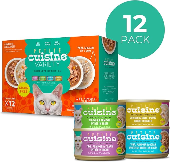 PETITE CUISINE Whole Foods Wet Cat Food, Variety Pack, 2.8 oz. Can (12 Count)