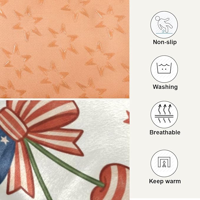 Dog Bed for Crate Washable Pet Sleep Pad, Independence Day Elements Kennel Mat with Non-Slip Bottom, Soft Fluffy Supplies Pet for Dogs and Cats (24x18 inch)