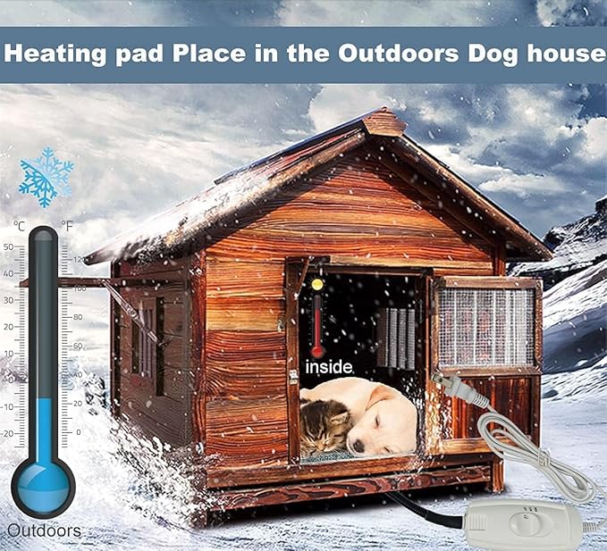 Pet Heating Pad Keep Dogs Cats Warming Extra Large Smart Timer Precise Temperature Control Waterproof Durable Material Easy Cleaning