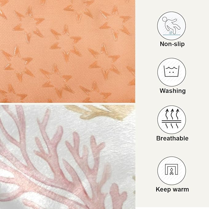 Dog Bed for Crate Washable Pet Sleep Pad, Coral Print Kennel Mat with Non-Slip Bottom, Soft Fluffy Supplies Pet for Dogs and Cats (36x24 inch)