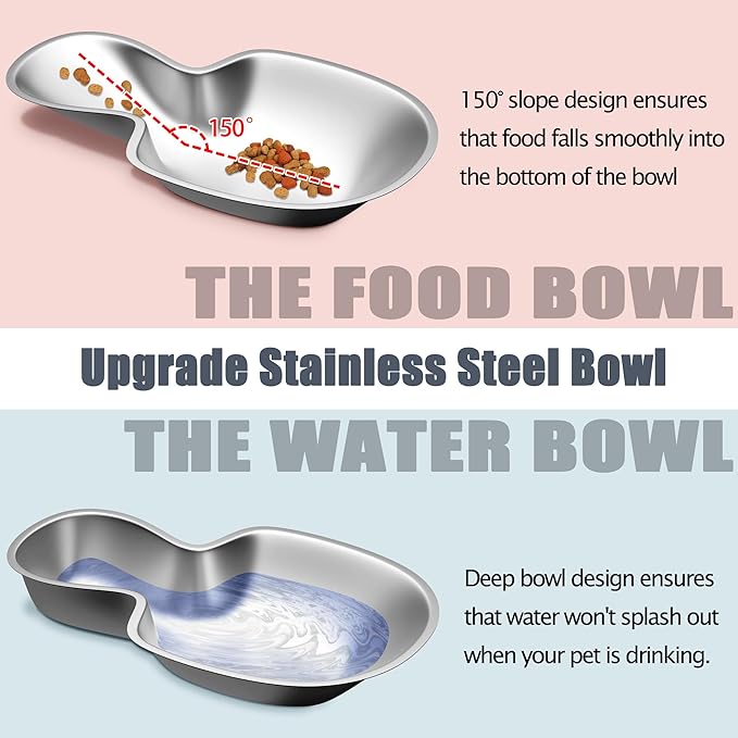 Cats Dogs Automatic Food Feeder and Water Dispenser Set 3.8L with Stainless Steel Bowl