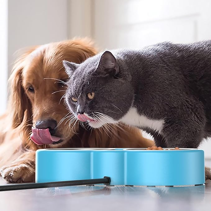 Outdoor Heated Dog & Cat Bowl - Smart Thermal-Dish for Pets, Provides Drinkable Water & Food in Winter (116 OZ)