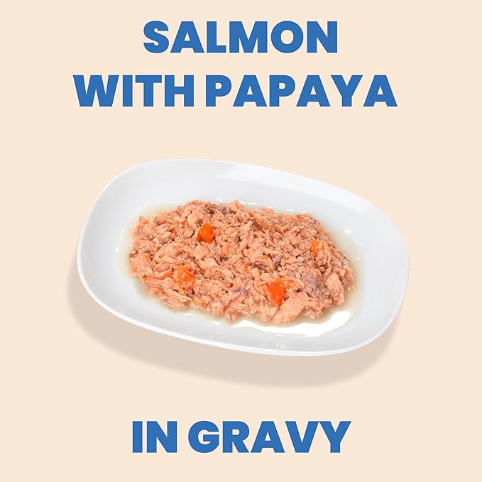 almo nature HQS Complete CAT Wet Cat Food Salmon Recipe with Papaya in Gravy - Grain-Free Cat Food Canned, 2.47 oz (Pack of 12)