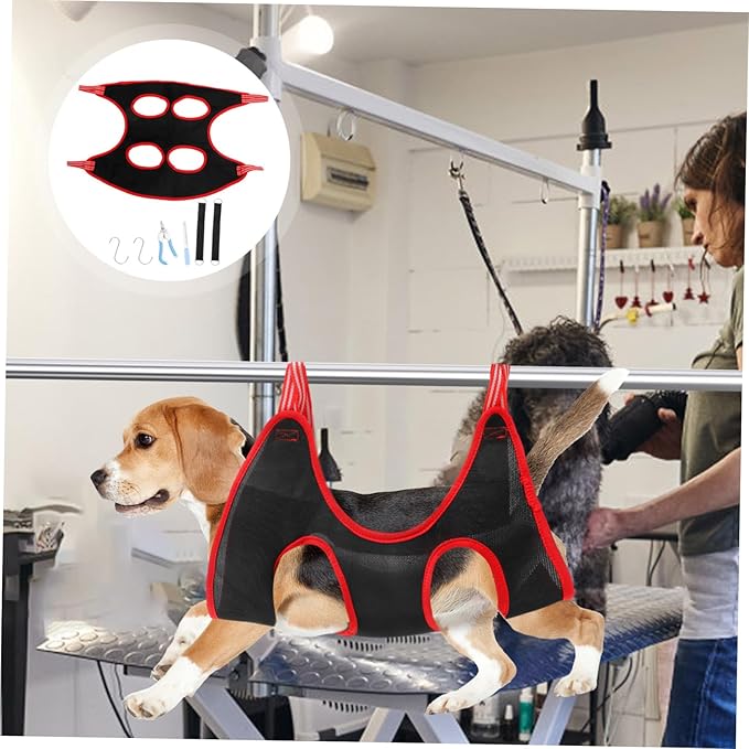 Pet Grooming Hammock for Cats and Dogs Ergonomic Design for Nail Trimming and Bathing Sturdy Material Accessories for Small to Medium Pets