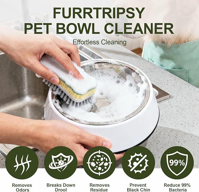 Pet Bowl Cleaner Mousse-Pet Safe Ingredients,Essential Techniques for Water and Food Bowl Hygiene-Dog Cat Wash Mousse Fragrance-Free
