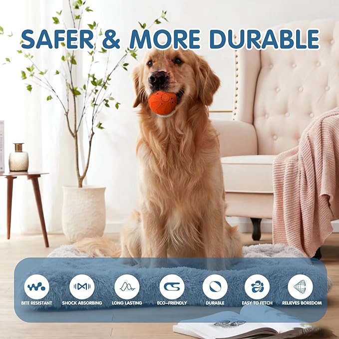 Smart Interactive Dog Toys,Vibrating Dog Ball,Automatic Moving/Bouncing/Rotating,Water Resistant Balls for Medium Large Dogs - Chase Pet Toys to Keep Them Busy (Orange)