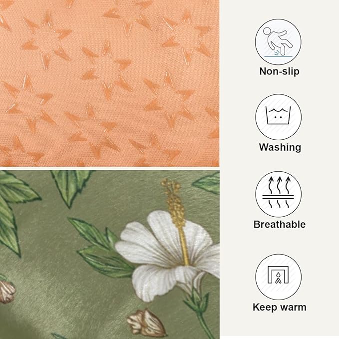 Dog Bed for Crate Washable Pet Sleep Pad, Floral Print Kennel Mat with Non-Slip Bottom, Soft Fluffy Supplies Pet for Dogs and Cats (36x24 inch)