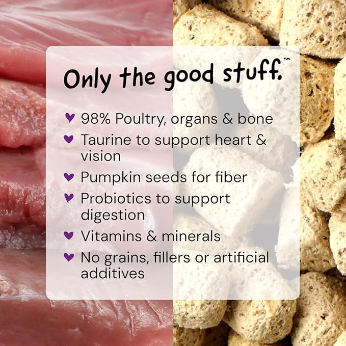 Stella & Chewy's Freeze-Dried Raw Cat Dinner Morsels - Premium Duck & Goose Recipe with 98% Cage-Free Poultry & Organs - Natural Grain-Free Cat & Kitten Food - Made in USA - 3.5 oz