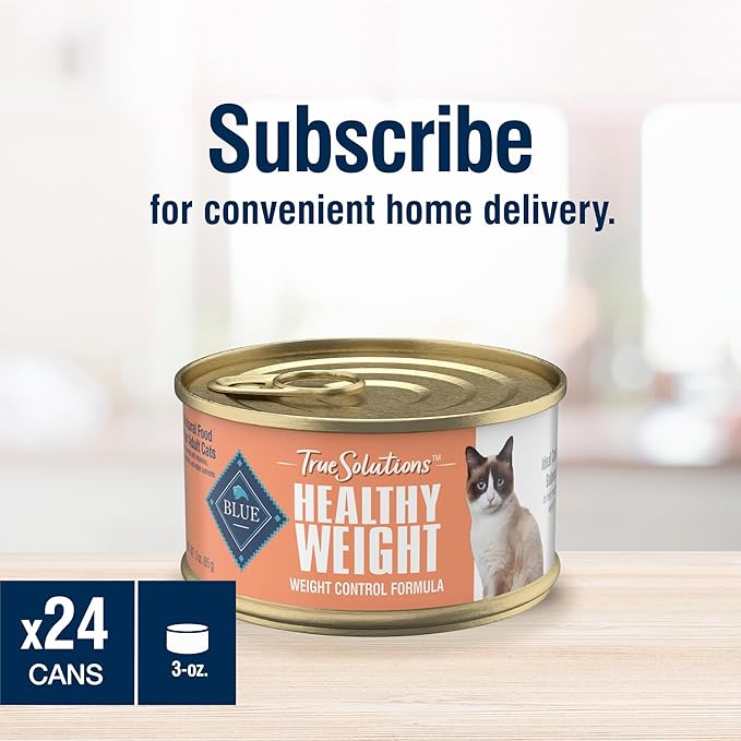 Blue Buffalo True Solutions Weight Control Wet Cat Food for Adult Cats,Made with Natural Ingredients,Chicken,3-oz. Cans,(Pack of 48)