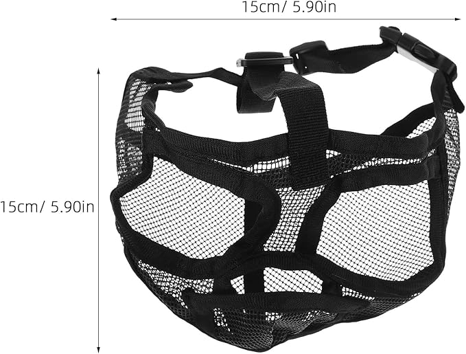 POPETPOP Short Snout Dog Muzzle for Bulldogs Adjustable Soft Breathable Mesh Mouth Cover Anti-Biting Barking Training Muzzle Medium Size Pet Supplies