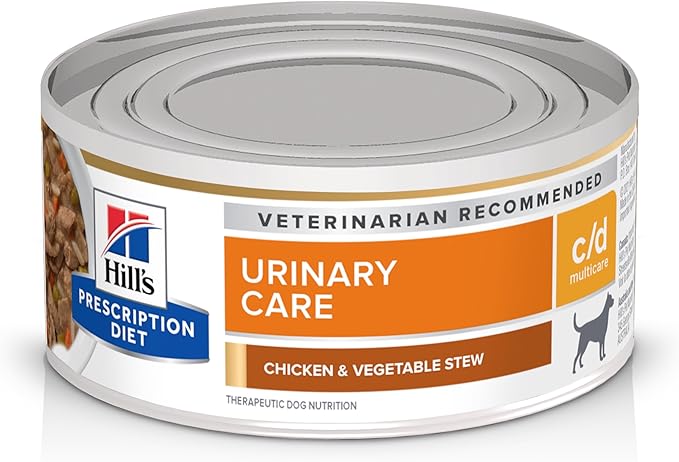 Hill's Prescription Diet c/d Multicare Urinary Care Chicken & Vegetable Stew Wet Dog Food, Veterinary Diet, 5.5 oz. Cans, 24-Pack