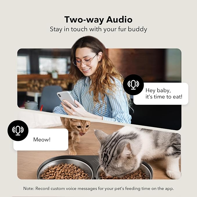 PETLIBRO Automatic Cat Feeder with Camera for Two Cats,1080P HD Video with Night Vision,5G WiFi Pet Feeder-with 2-Way Audio for Cat&Dog,Low Food&Motion-&Sound Alerts,Dual Tray,Black 5L,(Pack of 4)