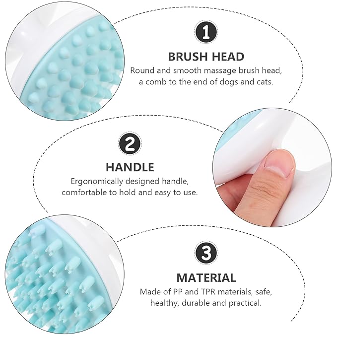 Cat Grooming Comb and Pet Massage Brush, Plastic Hair Cleaner with Itch Relief, Green Multi-use Pet Hair Brush for Cats and Dogs, Suitable for Daily Grooming and Bathing
