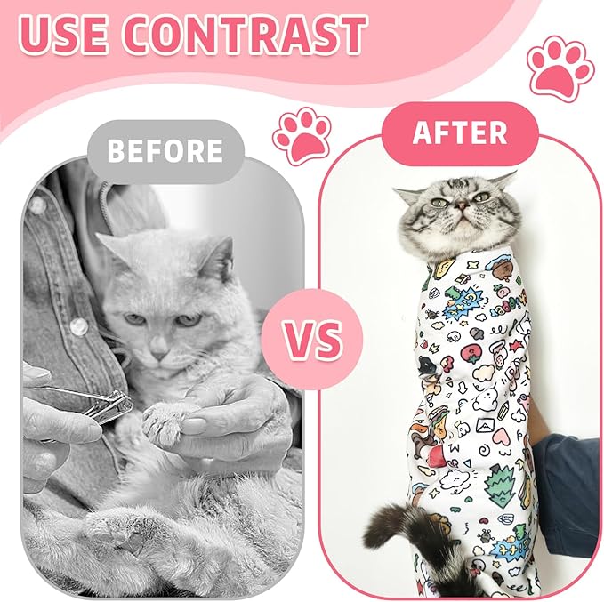 3 Pcs Cat Grooming Wrap, Self Adhesive Cat Wrap for Cutting Nails (21in-13in)