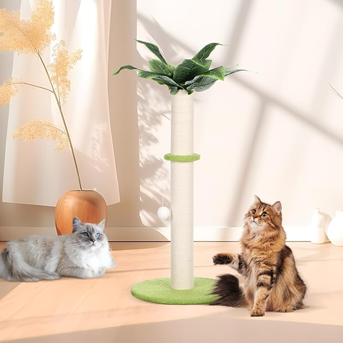 BESPORTBLE Cat Scratching Post Vertical Sisal Cat Claw Grinding Post with Hanging Ball Small Indoor Scratcher Tower for Kittens