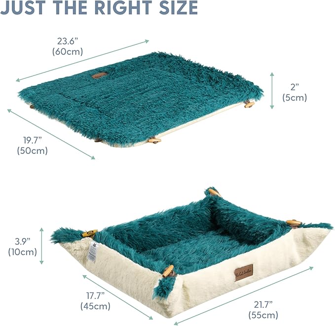 The Cat Ladies Self Warming Heated Cat Bed - Heated Outdoor Kitten Bed - Non Electric Heating Pad - for Indoor and Outdoor Cats - Reversible Comfortable Design - Dark Green