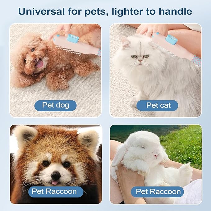 Cat Comb - Self-Cleaning Anti Slip Tool with Metal Teeth,Cat Hair Comb,for Dog Puppy Animals Indoor Home Shedding