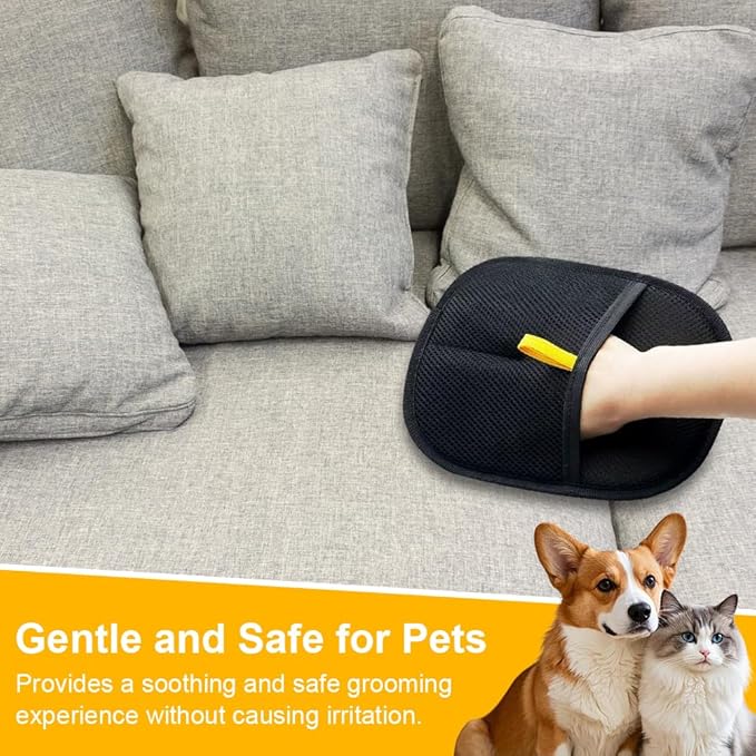 4 Packs Pet Hair Remover Glove, High-Efficiency Removal Pet Hair, Reusable Cat & Dog Hair Remover for Carpets, Clothing, car Cushions, Sofas, pet beds, Furniture, Cat Grooming Gloves