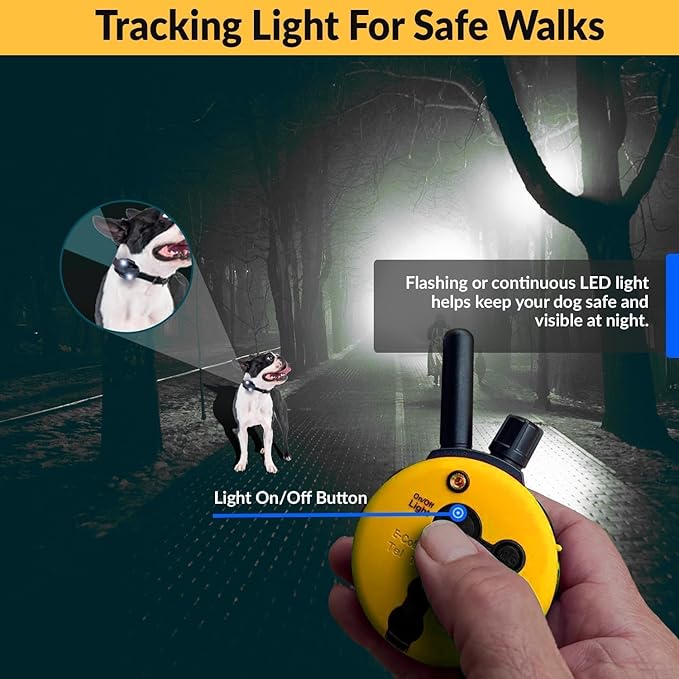 E-Collar – Educator ET-302T-C 1/2 Mile Waterproof Remote Dog Training Collar Includes Premium Finger Clicker Trainer, 100 Programmable Levels + Vibration + Light + Sound, Teal